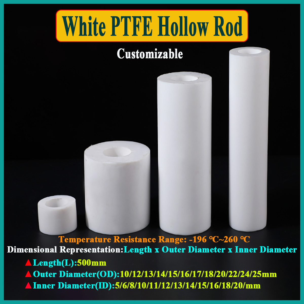 Ptfe Tube - 1 шт., белый полый стержень из