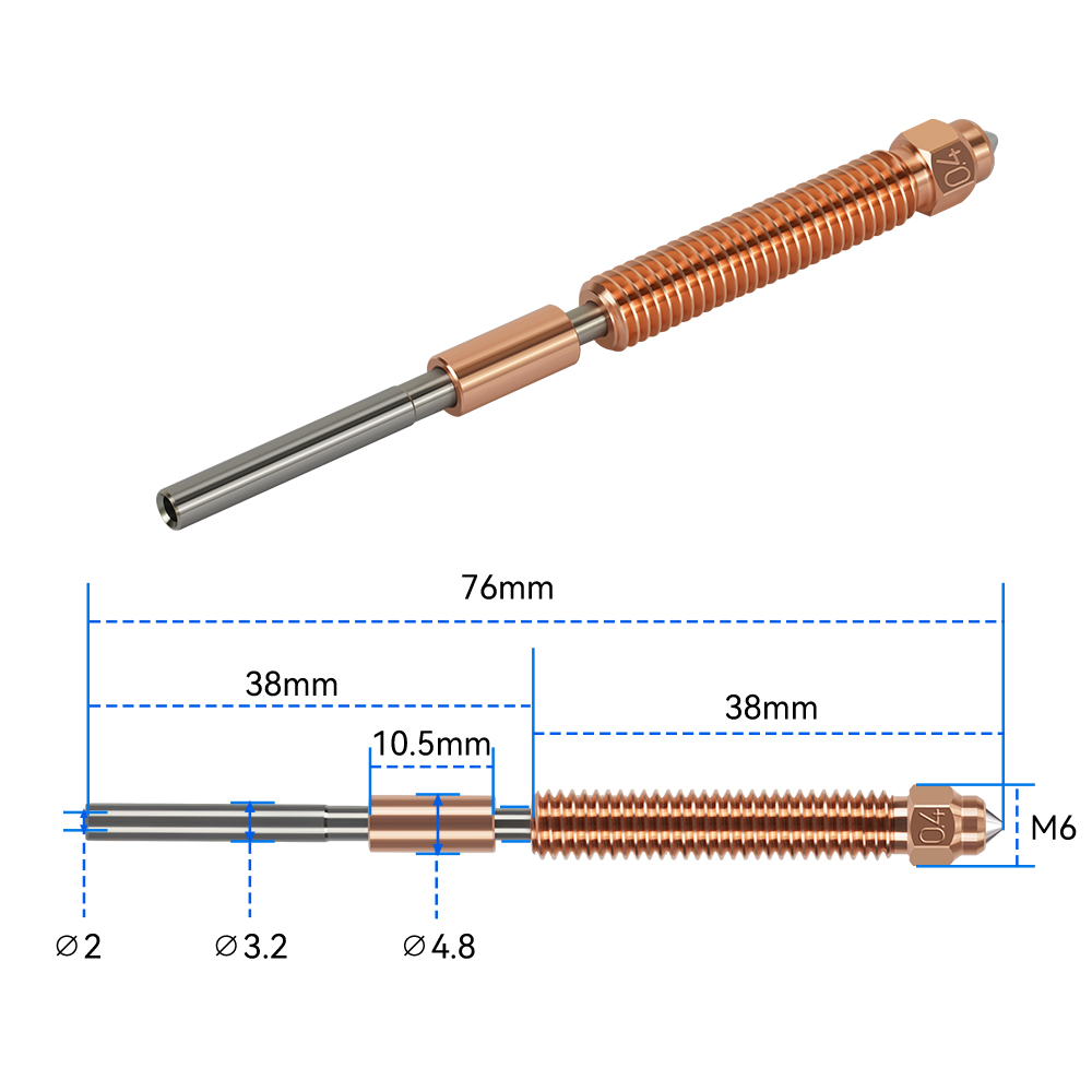 Сопло из закаленной стали Unic – обзор и цена Hotend 0.4Mm